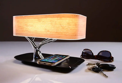 Bonsai Bluetooth Speaker Lamp with Wireless Charging Pad by Sharper Image