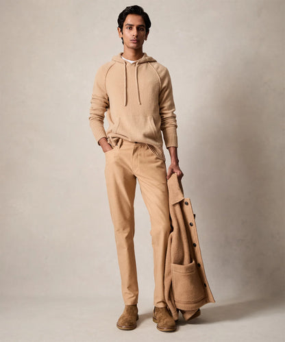 Slim Fit 5-Pocket Camelhair Pant in Tan